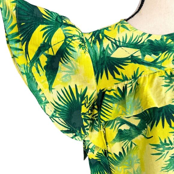 INC International Concepts XX-Large Top Leaf Print Ruffled Flutter Sleeves Multi - Picture 2 of 9